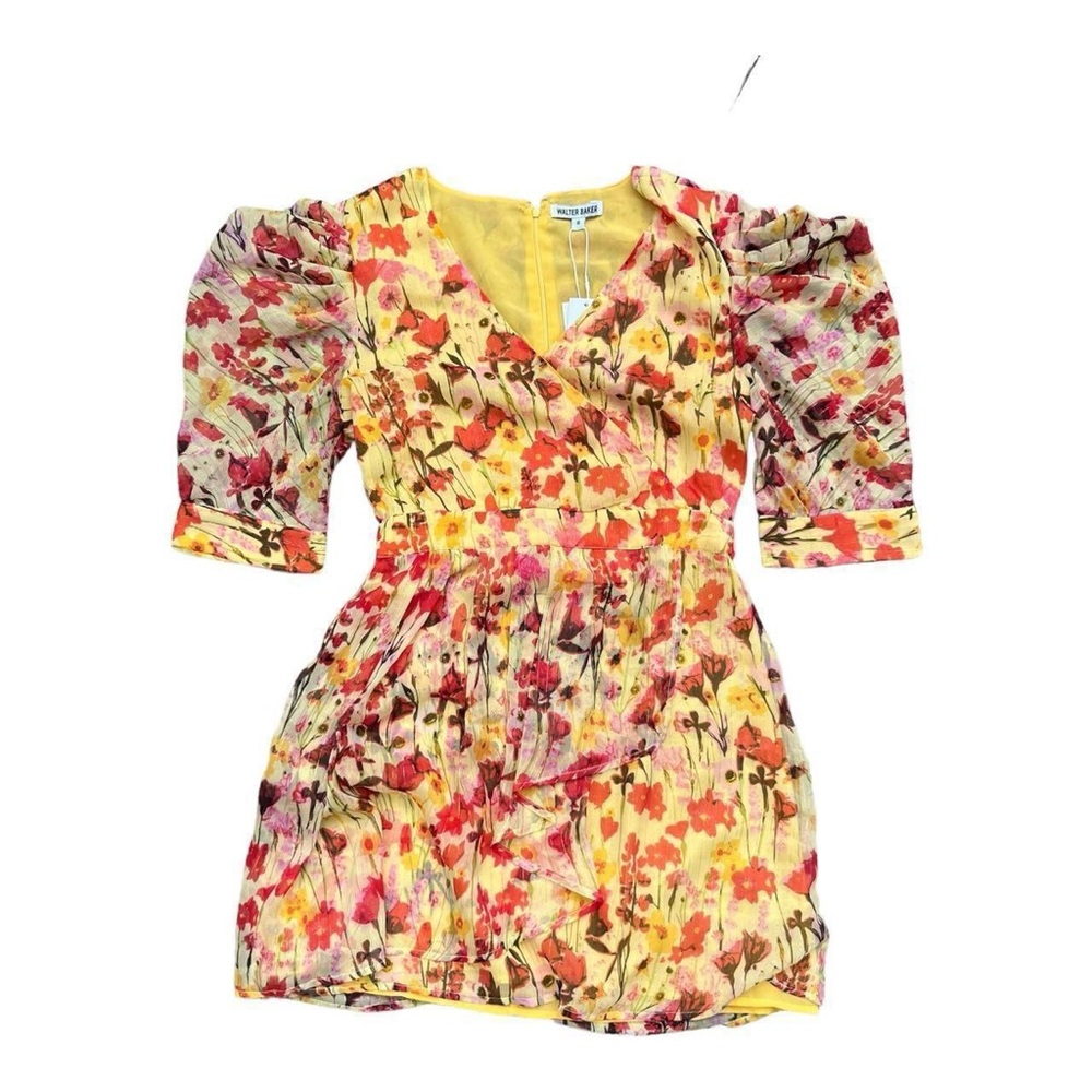 Walter Baker Floral Yellow and Pink Dress